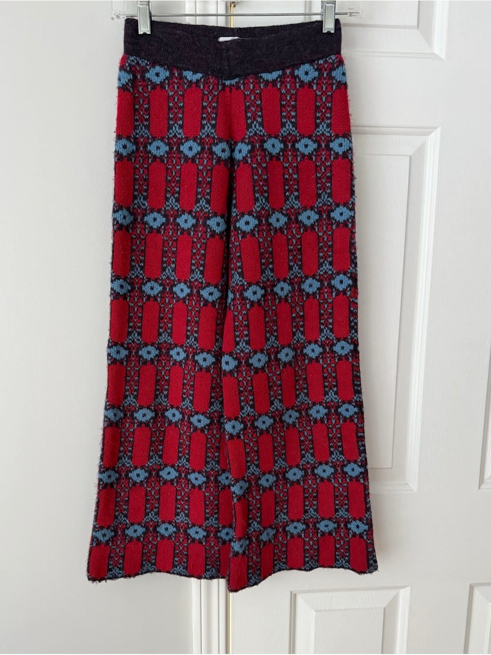Zara Girls Soft Knit Jacquard Wide-Leg Pants, Size 11-12y